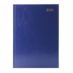 Desk Diary Day Per Page Appointment A4 Blue 2024 KFA41ABU24