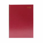 Desk Diary 2 Day Per Page A4 Burgundy 2025 KFA42BG25