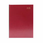 Desk Diary Day Per Page A5 Burgundy 2025 KFA51BG25