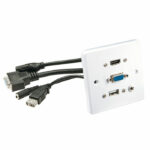 Lindy Multi AV Faceplate HDMI VGA USB Audio White 60220