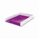 Leitz WOW Letter Tray Dual Colour White/Purple 53611062