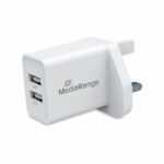 MediaRange Fast Charging Adapter 2x USB-A 12W UK Plug White MRMA114-UK