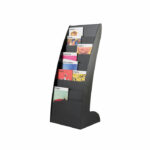 Fast Paper Black Curved Literature Display (Floor standing display with 8 compartments) 285.01