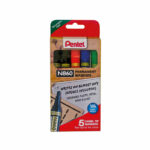 Pentel Chisel Tip Permanent Marker Assorted 5 Pack YN860/5-M