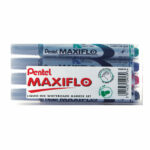 Pentel Maxiflo Whiteboard Marker Fine Assorted (Pack of 4) YMWL5S-4
