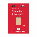 Postpak C5 Peel and Seal Manilla 115gsm 40 Packs of 5 (200 Pack) Envelopes 9731326