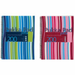 Pukka Pad Stripes Polypropylene Wirebound Jotta Notebook 200 Pages A4 Blue/Pink (3 Pack) JP018