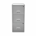 Pierre Henry 3 Drawer Maxi Filing Cabinet A4 Silver 595053