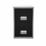Pierre Henry 2 Drawer Maxi Filing Cabinet A4 Silver/Black 095808