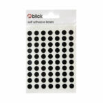 Blick Coloured Labels in Bags Round 8mm Dia 490 Per Bag Black (Pack of 9800) RS001751