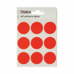 Blick Coloured Labels in Bags Round 29mm Dia 36 Per Bag Red (Pack of 720) RS005155