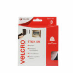 Velcro Stick On Tape 20mmx5m White VEL-EC60216