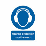 Safety Sign Hearing Protection Must be Worn A4 PVC MA01950R