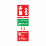 Safety Sign Fire Extinguisher Water For Use On PVC 300x100mm Rigid PVC F100/R