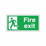 Safety Sign Fire Exit Running Man Left 150x300mm Self-Adhesive E96A/S