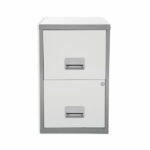 Pierre Henry 2 Drawer Maxi A4 Filing Cabinet 400x400x660mm Silver/White 95799