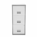 Pierre Henry 3 Drawer Maxi A4 Filing Cabinet 400x400x960mm Silver/White 95449