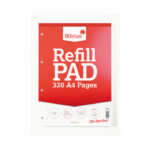 Silvine Refill Pad 320 Pages Ruled with Margin Perforated Punched 4 Holes A4 (Pack of 3) A4RPFM320
