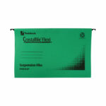Rexel Crystalfile Flexi Standard Suspension Files Foolscap Green (Pack of 50) 3000040