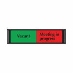 Sliding Sign Vacant/Meeting In Progress Self Adhesive 225x52mm