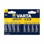 Varta Longlife AA Battery (8 Pack) 04106101418