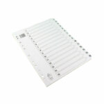 A4 White 1-15 Mylar Index Mylar Reinforced Tabs/Holes WX01530