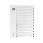 A4 White 1-20 Mylar Index Mylar Reinforced Tabs/Holes WX01531