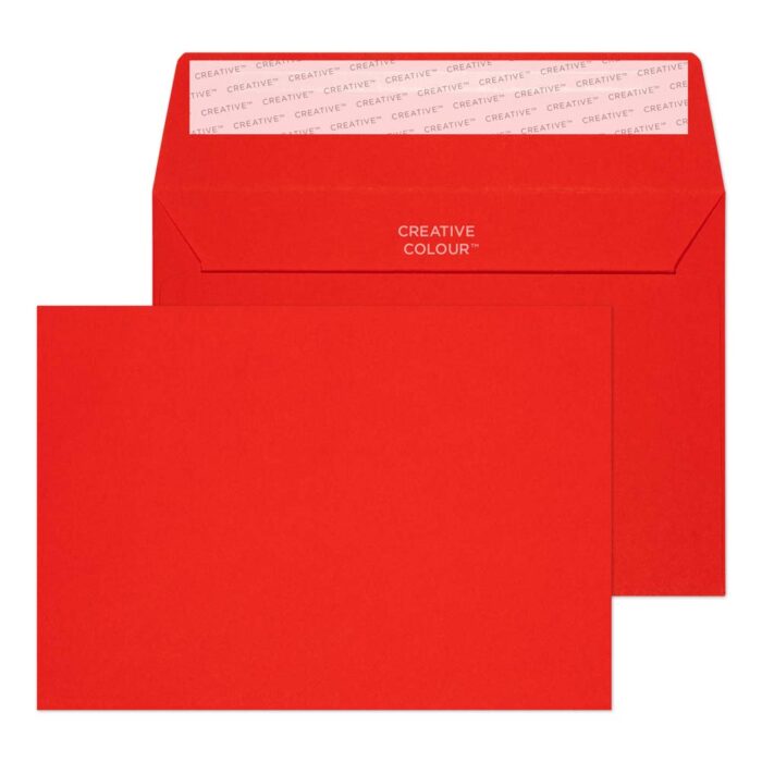 Blake Creative Colour Pillar Box Red Peel & Seal Wallet 114x162mm 120gsm Pack 25 Code 15106