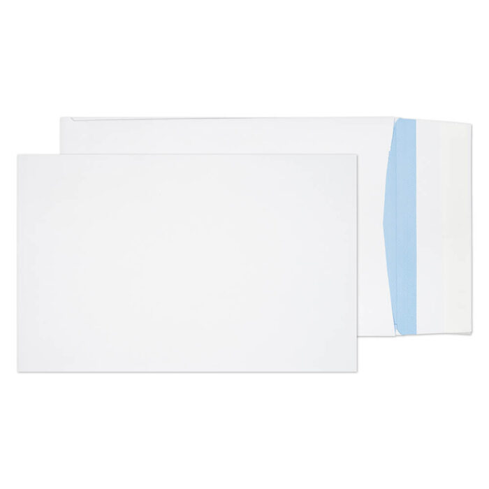 Blake Purely Packaging White Peel & Seal Gusset Pocket 381x254mm 140gsm Pack 125 Code 12201
