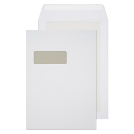 Blake Purely Packaging White Window Peel & Seal Board Back Pocket 324x229mm 150gsm Pack 125 Code 12901