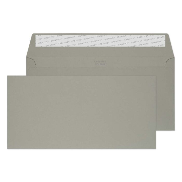 Blake Creative Colour Storm Grey Peel & Seal Wallet 114x229mm 120gsm Pack 25 Code 25225
