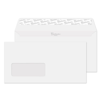 Blake Premium Business Ice White Wove Window Peel & Seal Wallet 110x220mm 120gsm Pack 500 Code 31884