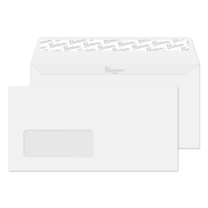 Blake Premium Business Ice White Wove Window Peel & Seal Wallet 110x220mm 120gsm Pack 500 Code 31884