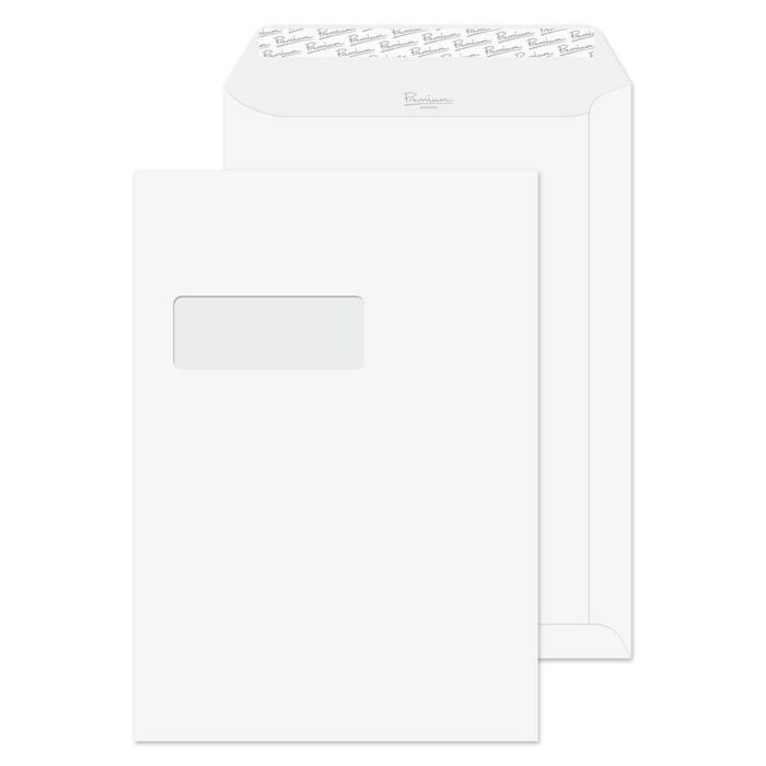 Blake Premium Business Ice White Window Peel & Seal Pocket 324x229mm 120gsm Pack 250 Code 31892