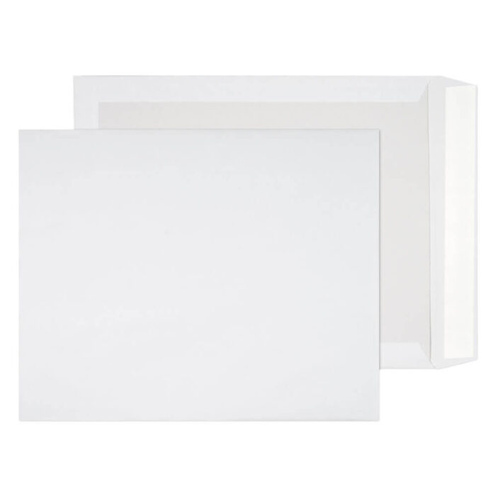 Blake Purely Packaging White Peel & Seal Board Back Pocket 394x318mm 120gsm Pack 125 Code 3200