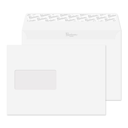 Blake Premium Business Brilliant White Wove Window Peel & Seal Wallet 162x229mm 120gsm Pack 500 Code 37708