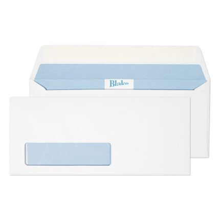 Blake Premium Office Ultra White Wove Window Peel & Seal Wallet 105x241mm 120gsm Pack 500 Code 39216