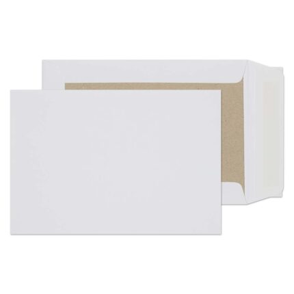 Blake Purely Packaging White Peel & Seal Board Back Pocket 229x162mm 120gsm Pack 125 Code 5111
