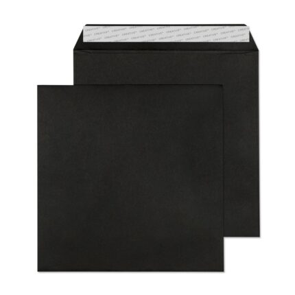 Blake Creative Colour Jet Black Peel & Seal Square Wallet 220x220mm 120gsm Pack 250 Code 514