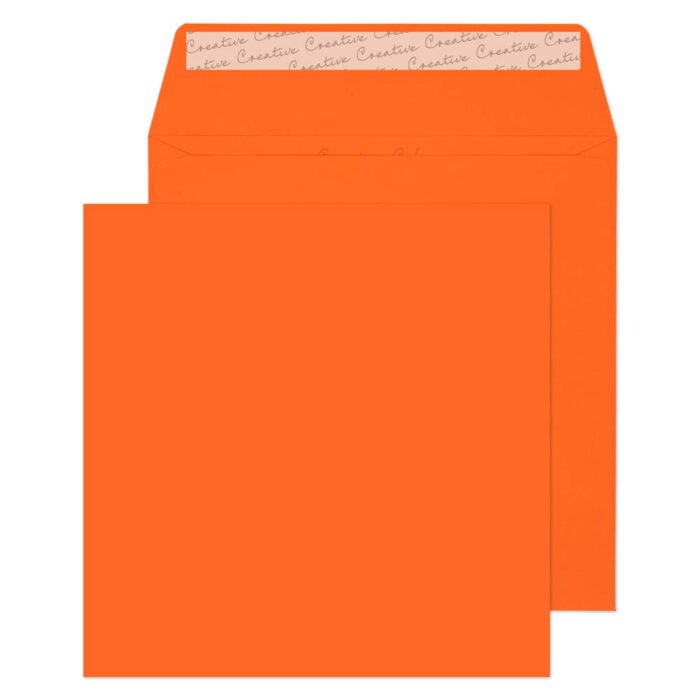 Blake Creative Colour Pumpkin Orange Peel & Seal Square Wallet 160x160mm 120gsm Pack 500 Code 605