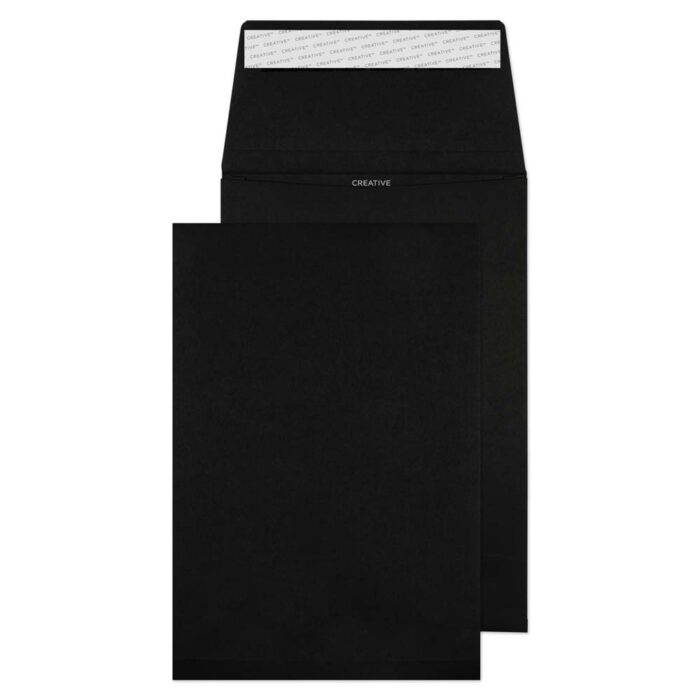 Blake Creative Colour Jet Black Peel & Seal Gusset Pocket 229x162mm 140gsm Pack 125 Code 6140