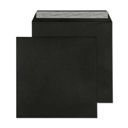 Blake Creative Colour Jet Black Peel & Seal Square Wallet 160x160mm 120gsm Pack 500 Code 614
