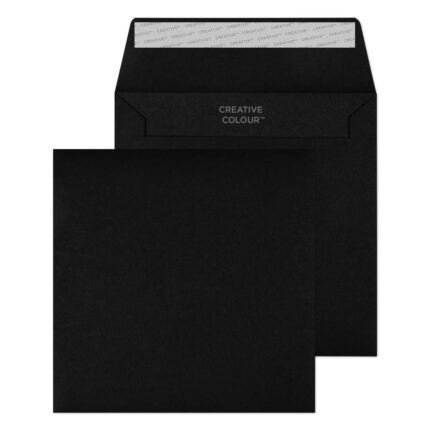 Blake Creative Colour Jet Black Peel & Seal Wallet 155x155mm 120gsm Pack 500 Code 714