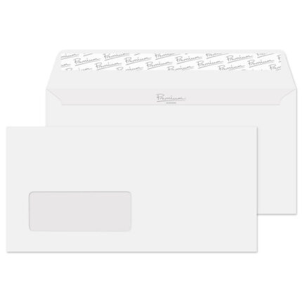 Blake Premium Business Diamond White Laid Window Peel & Seal Wallet 110x220mm 120gsm Pack 25 Code 91264