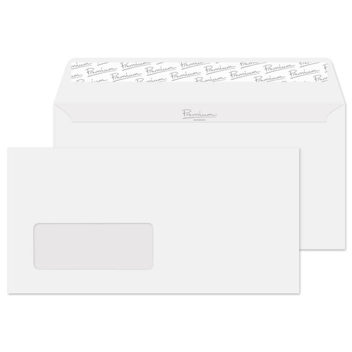 Blake Premium Business Diamond White Laid Window Peel & Seal Wallet 110x220mm 120gsm Pack 50 Code 91265